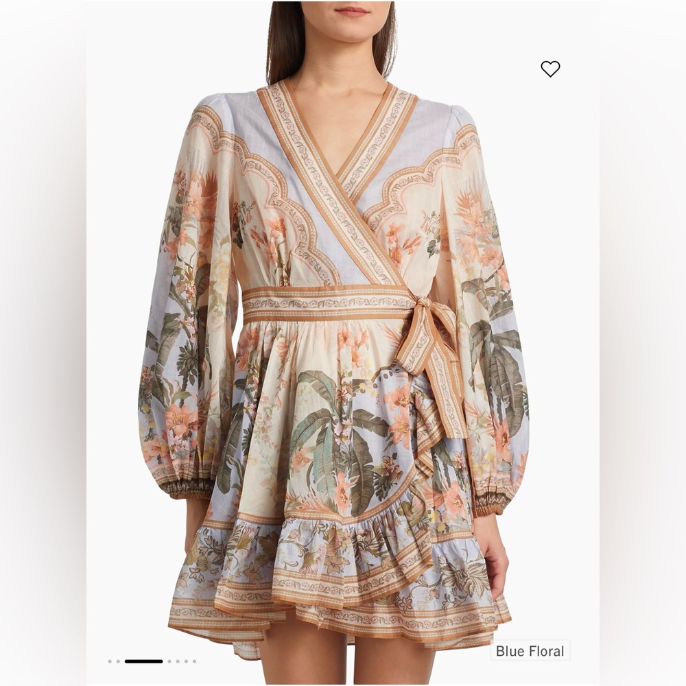 New Season S/S 25 Zimmermann Wylie Wrap Frill Mini-Dress